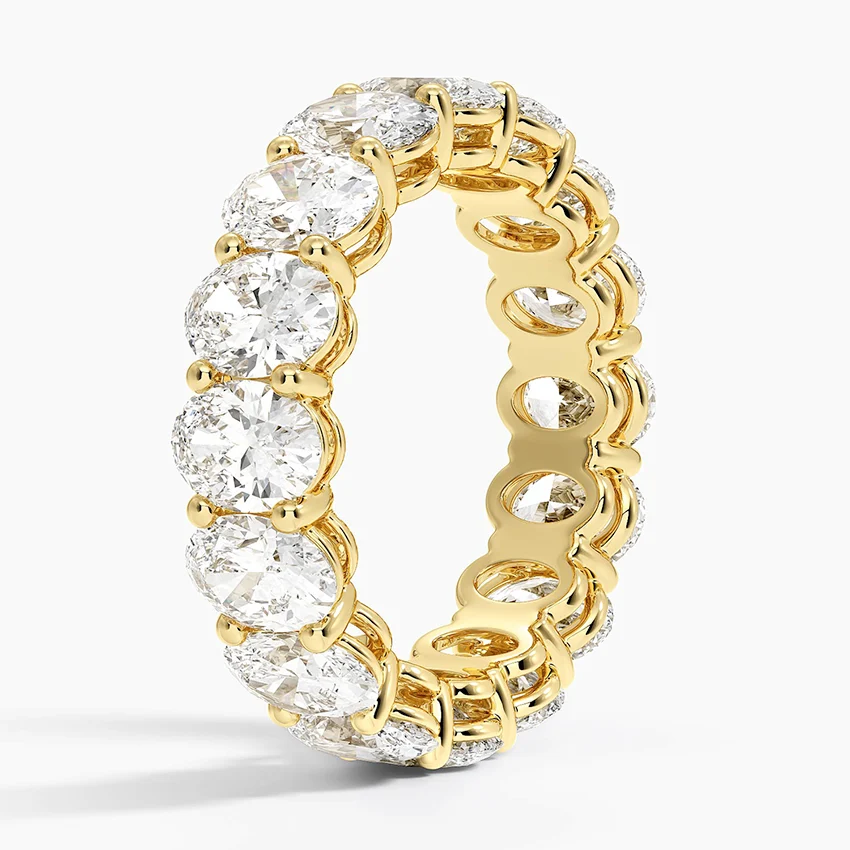 Oval Diamond Eternity Band, Full Eternity Ring, Wedding Band