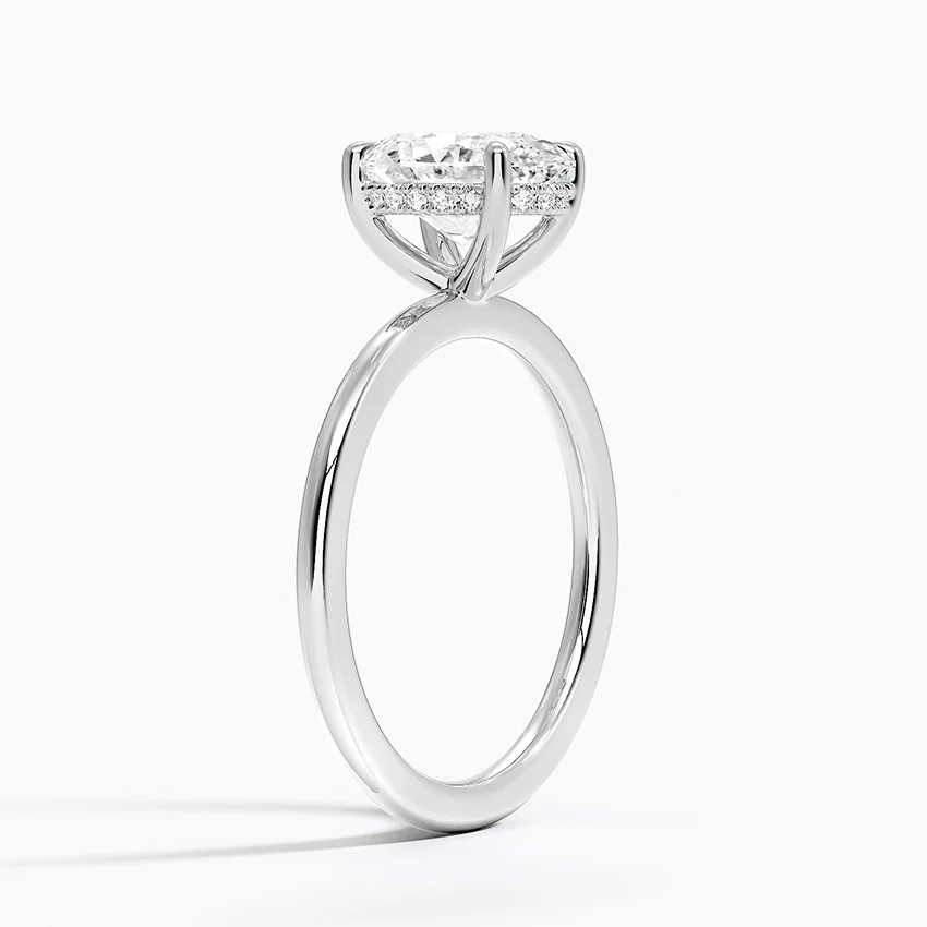 Oval Cut Solitaire Diamond Engagement Ring, 4 Prong Minimalist Ring,Classic Bridal Promise Ring