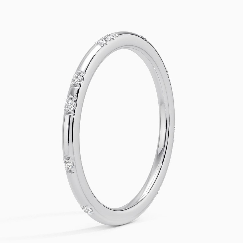 Minimalist Diamond Ring, Bezel Set Diamond Band, Stackable Dainty Ring