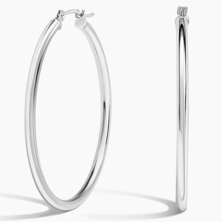 Minimalist Thin Hoop Earrings, Lightweight Classic Oval Hoops