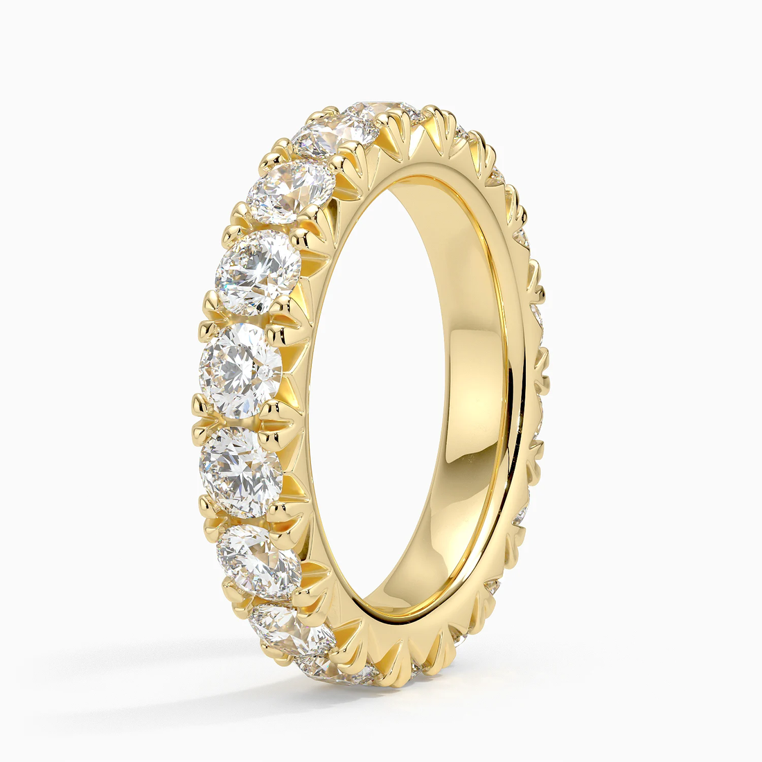 Round Cut Diamond Eternity Band, Full Eternity Wedding Ring, Anniversary Band