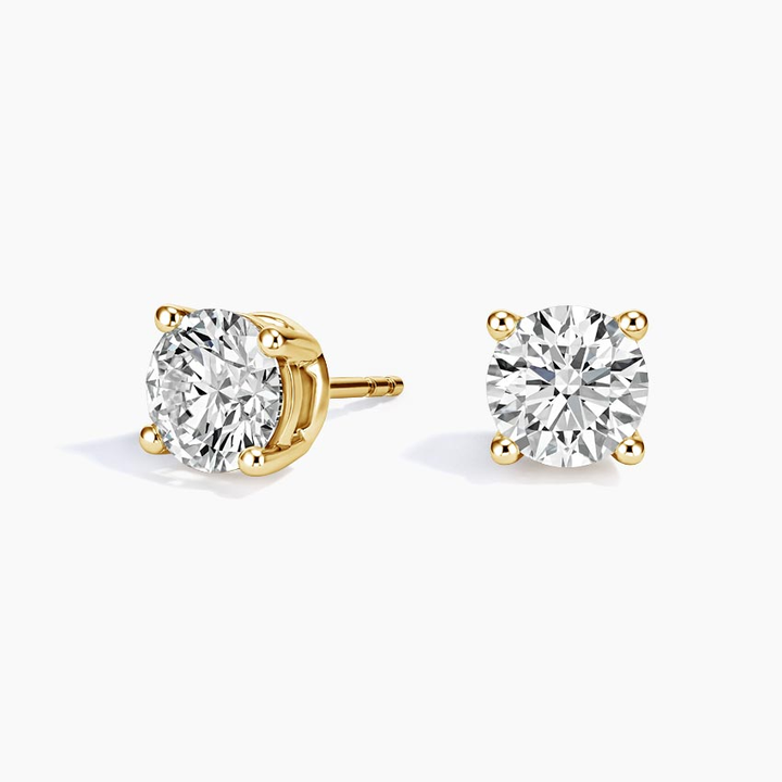 Classic Round Cut Diamond Stud Earrings, Minimalist Everyday Diamond Earrings