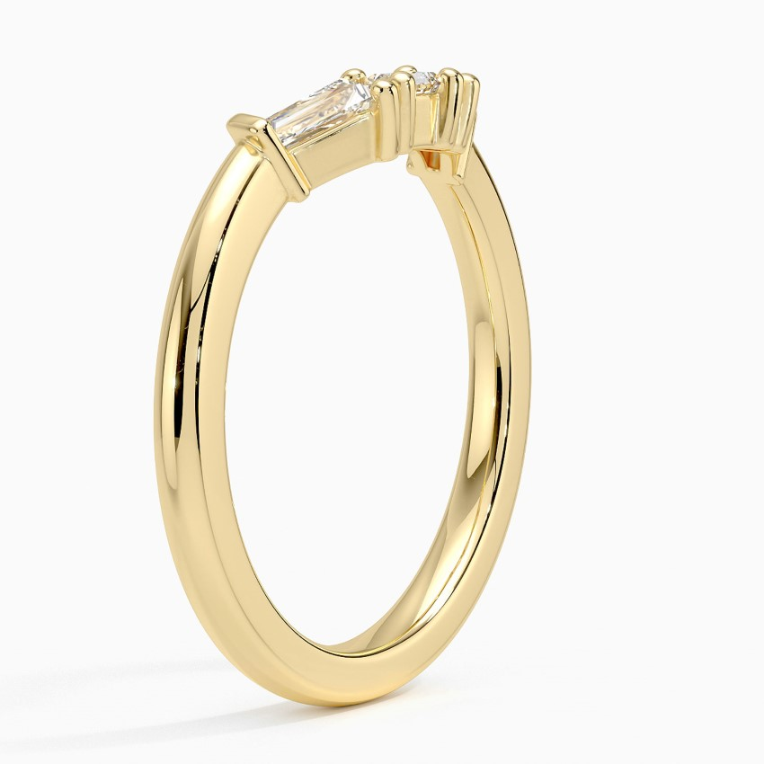 Baguette Diamond Chevron Ring, V Shape Diamond Ring, Minimalist Wedding Band