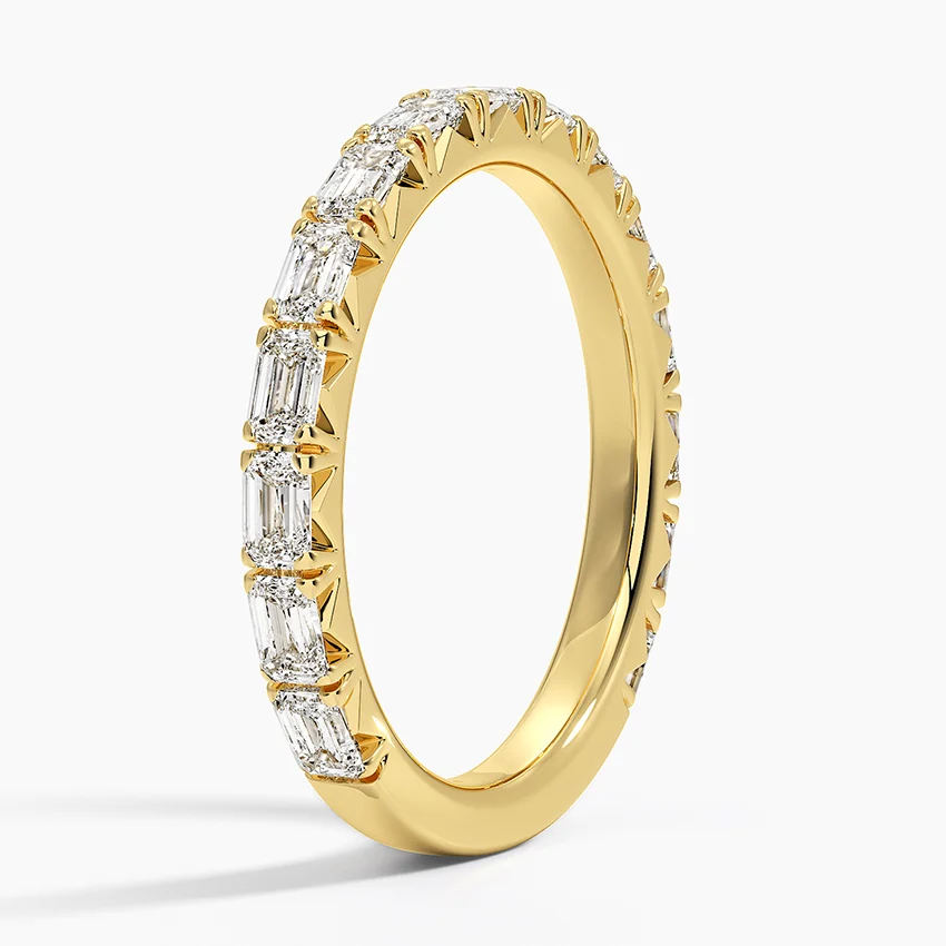 Baguette Cut Diamond Eternity Band, Minimalist Stackable Wedding Ring, Wedding Band for Women (Copy)