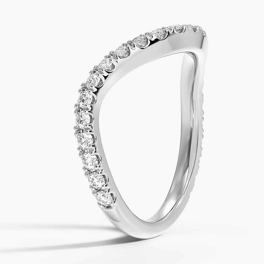 V Shape Diamond Ring, Chevron Diamond Band, Minimalist Wedding Ring
