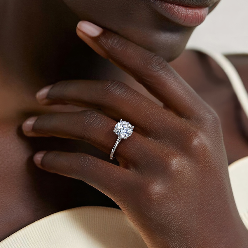 Classic Round Cut Solitaire Engagement Ring, 4 Prong Minimalist Diamond Ring, Timeless Proposal Ring