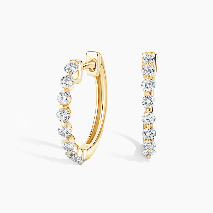 Diamond Huggie Hoop Earrings, Minimalist Diamond Hoops, Everyday Luxury Earrings