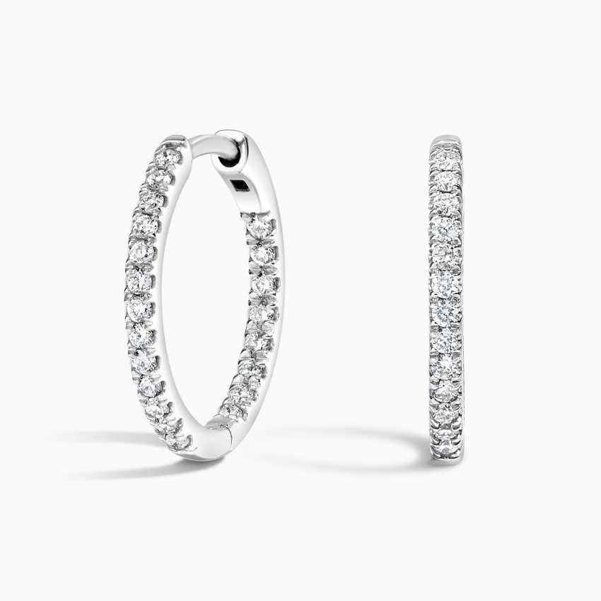 Minimalist Diamond Hoop Earrings, Dainty Pavé Huggie Hoops, Everyday Luxury Jewelry