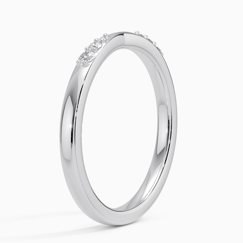 V-Shaped Diamond Wedding Band, Chevron Diamond Ring, Curved Stacking Ring