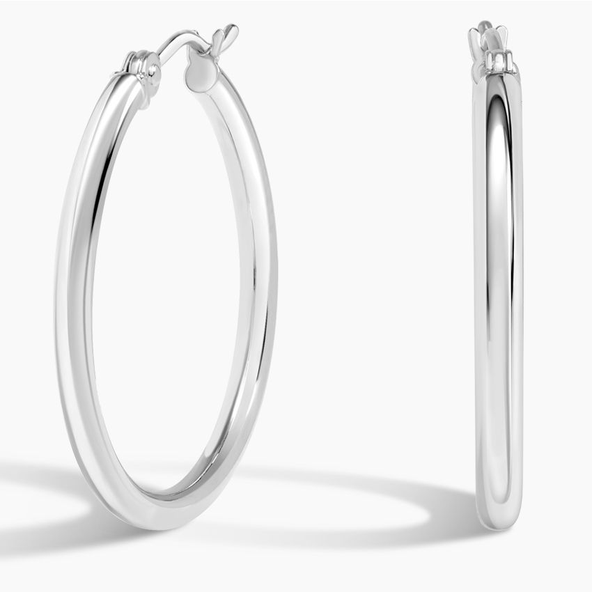 Classic Round Hoop Earrings, Minimalist Everyday Hoops