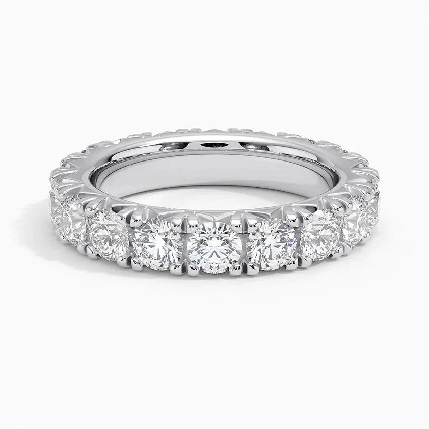 Round Cut Diamond Eternity Band, Full Eternity Wedding Ring, Anniversary Band