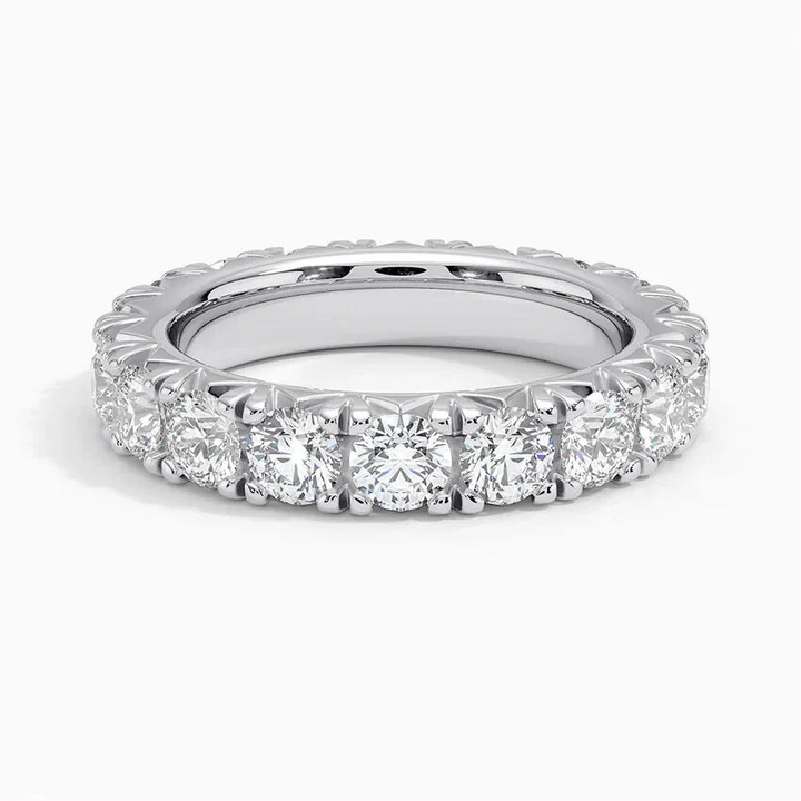 Round Cut Diamond Eternity Band, Full Eternity Wedding Ring, Anniversary Band