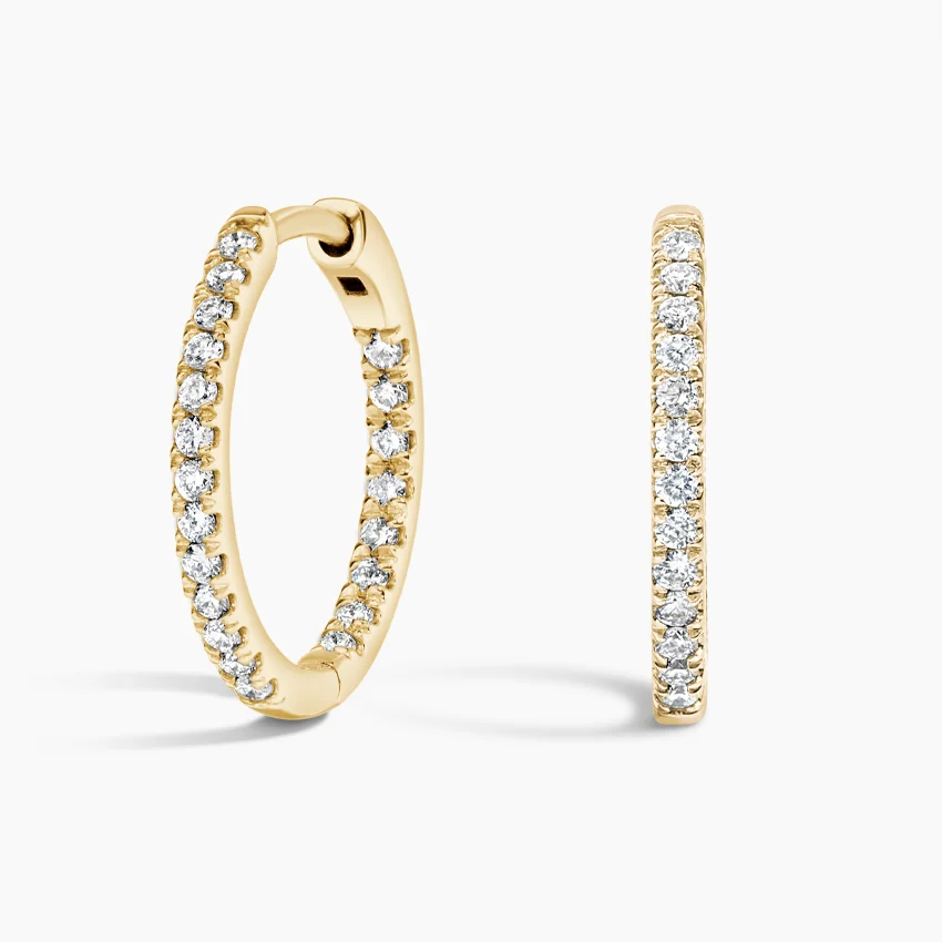 Minimalist Diamond Hoop Earrings, Dainty Pavé Huggie Hoops, Everyday Luxury Jewelry
