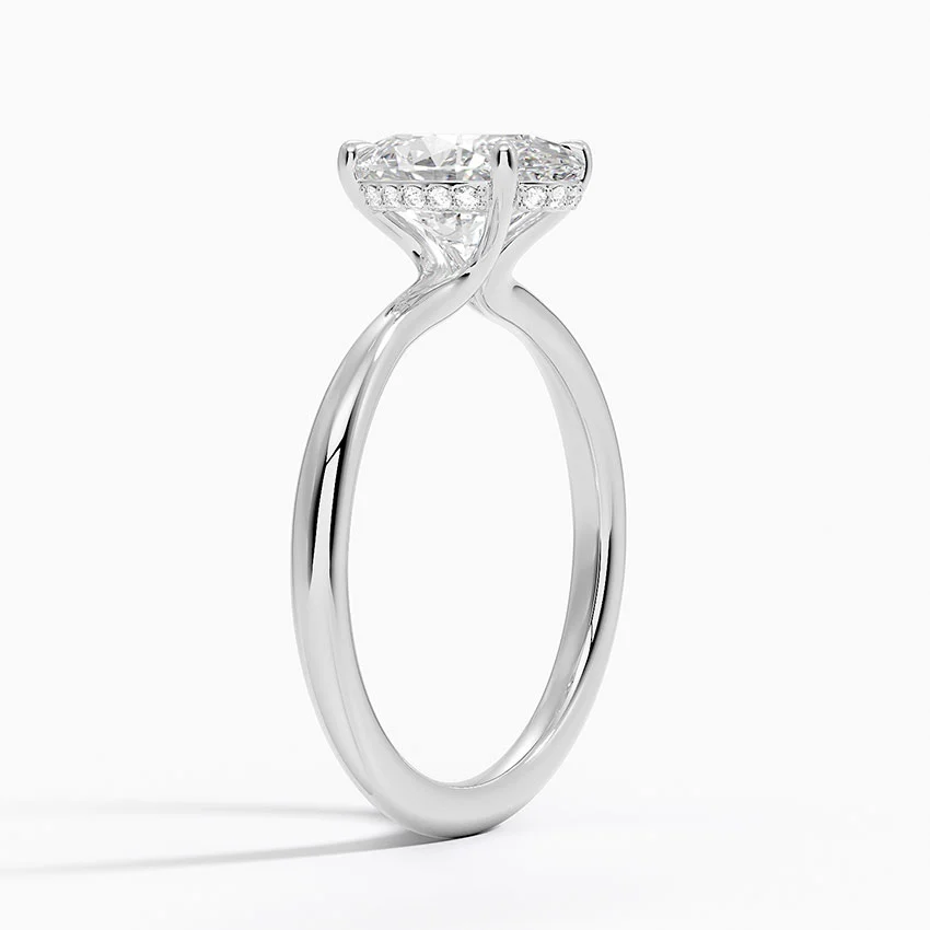 Oval Cut Diamond Solitaire Engagement Ring, 4 Prong Oval Diamond Ring, Minimalist Bridal Ring
