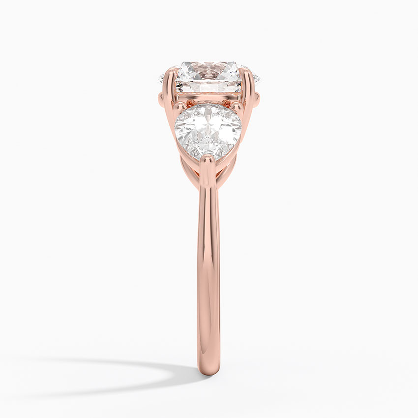 Three Stone Diamond Engagement Ring, Solid Gold Promise Ring, Three Stone Diamond Engagement Ring,