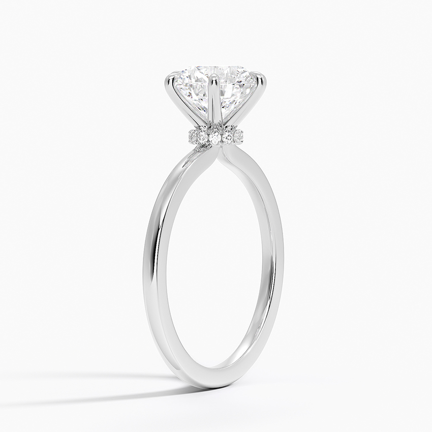 Round Cut Solitaire Engagement Ring, 6 Prong Diamond Ring, Classic Minimalist Bridal Ring