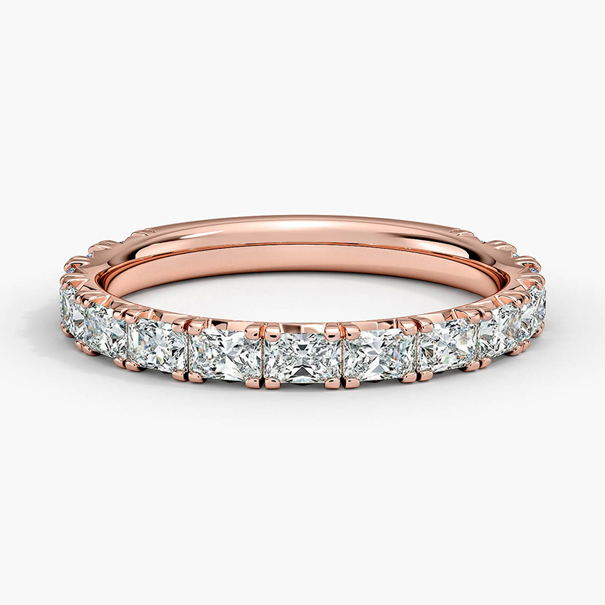 Princess Cut Diamond Eternity Band, Full Eternity Wedding Ring, Minimalist Stackable Ring