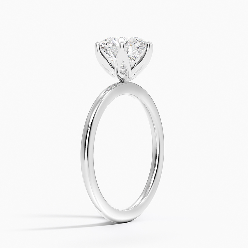 Round Cut Solitaire Diamond Engagement Ring, 6 Prong Classic Ring, Minimalist Bridal Ring