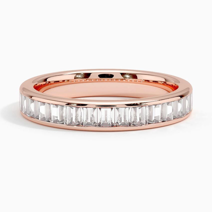 Baguette Diamond Eternity Band, Full Channel Set Wedding Ring, Minimalist Stackable Anniversary Ring