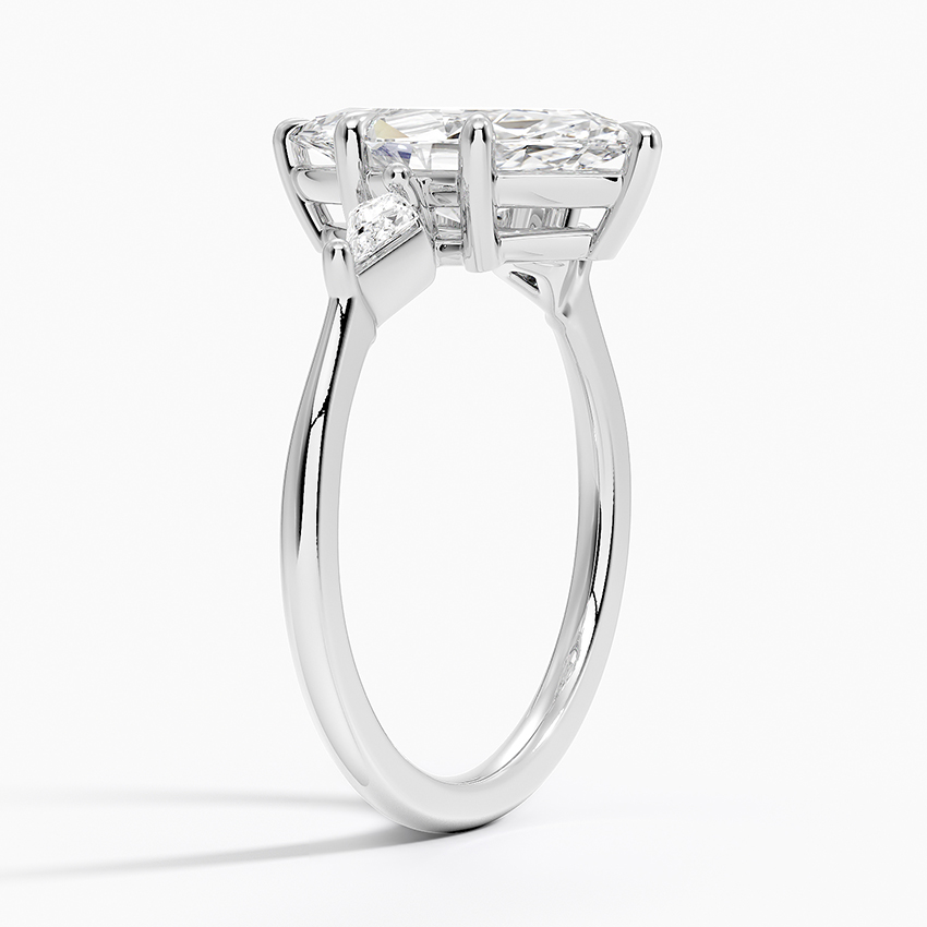 Marquise Cut Diamond Engagement Ring, 3 Stone Ring, Kite Side Diamonds (Copy)