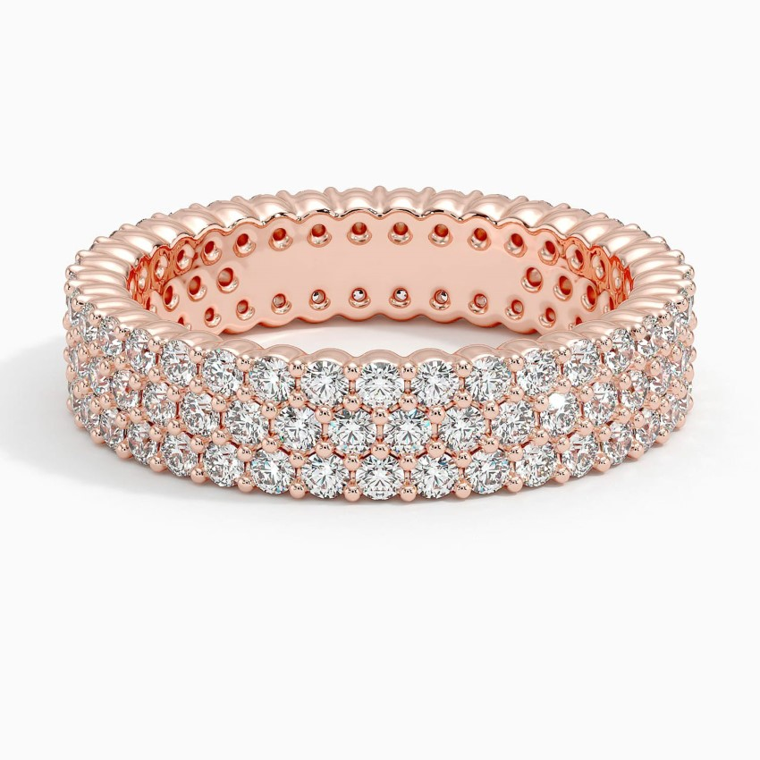 Multi Row Diamond Eternity Band Ring, Full Eternity Pavé Diamond Ring, Wedding Band