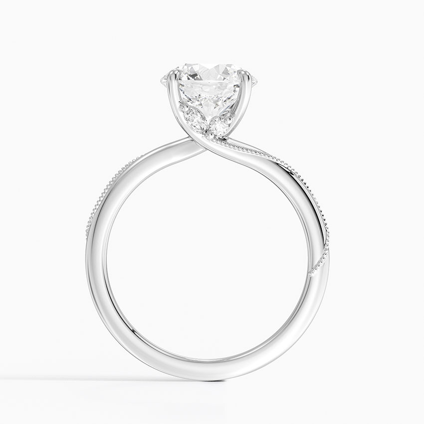 Twisted Band Round Cut Diamond Engagement Ring, Minimalist Solitaire Ring, Promise Ring, Unique Bridal Ring