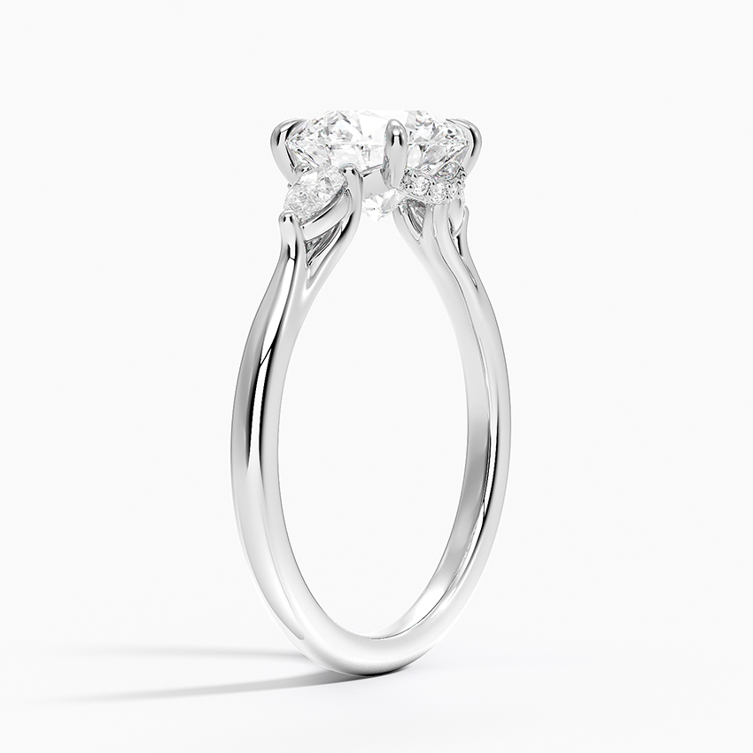 Round Cut Diamond Engagement Ring 3 Stone, Solitaire Diamond Ring, Minimalist Promise Ring