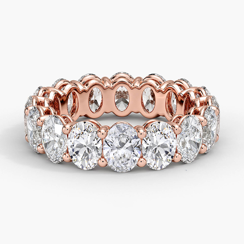 Oval Diamond Eternity Band, Full Eternity Ring, Wedding Band