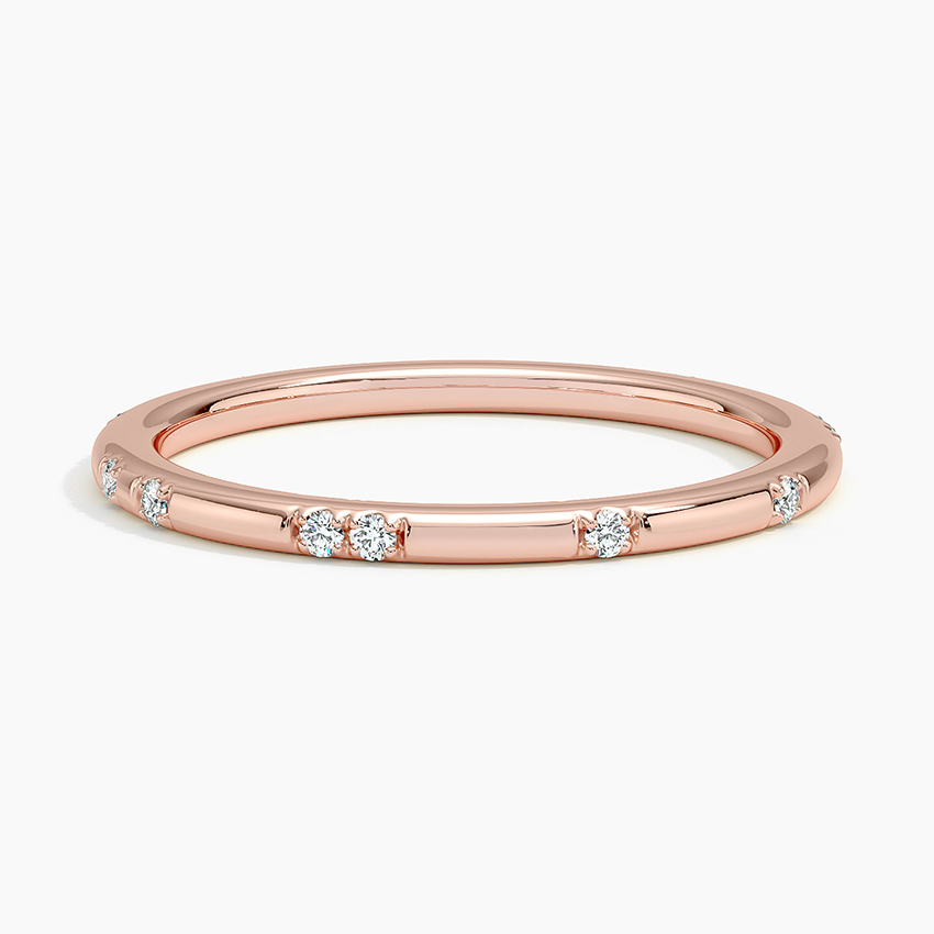 Minimalist Diamond Ring, Bezel Set Diamond Band, Stackable Dainty Ring