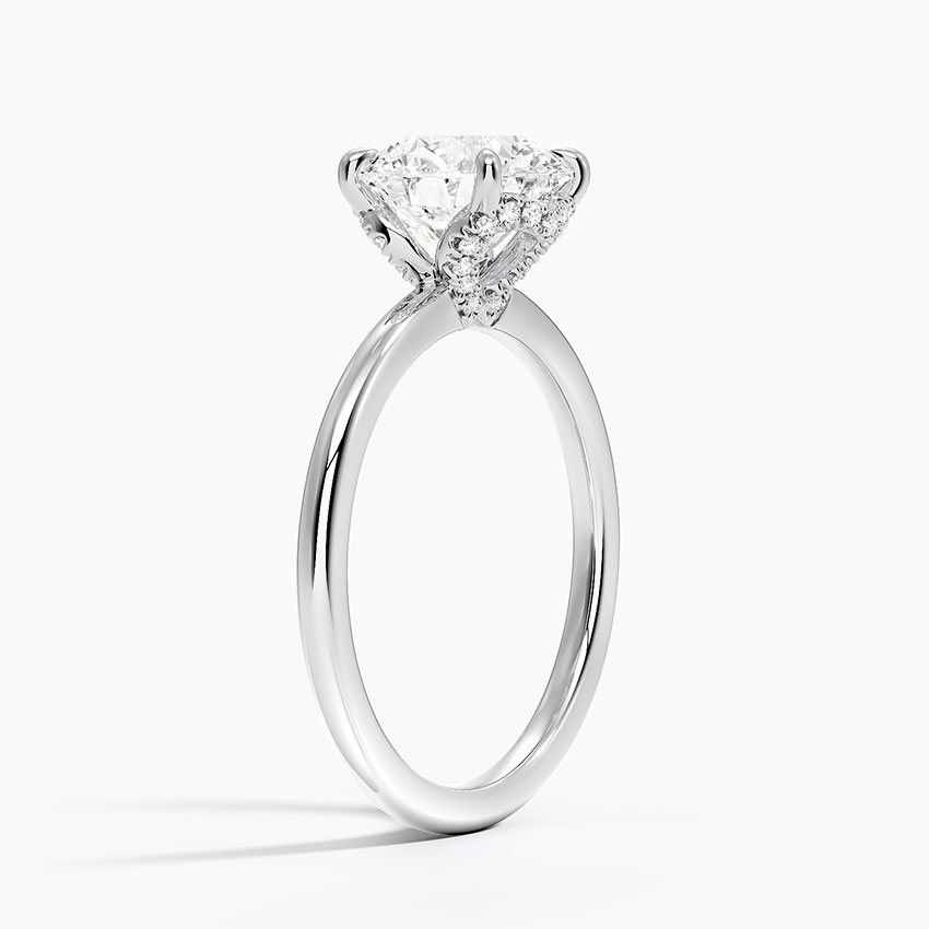 Round Cut Solitaire Diamond Engagement Ring, 4 Prong Classic Minimalist Ring, Timeless Bridal Ring