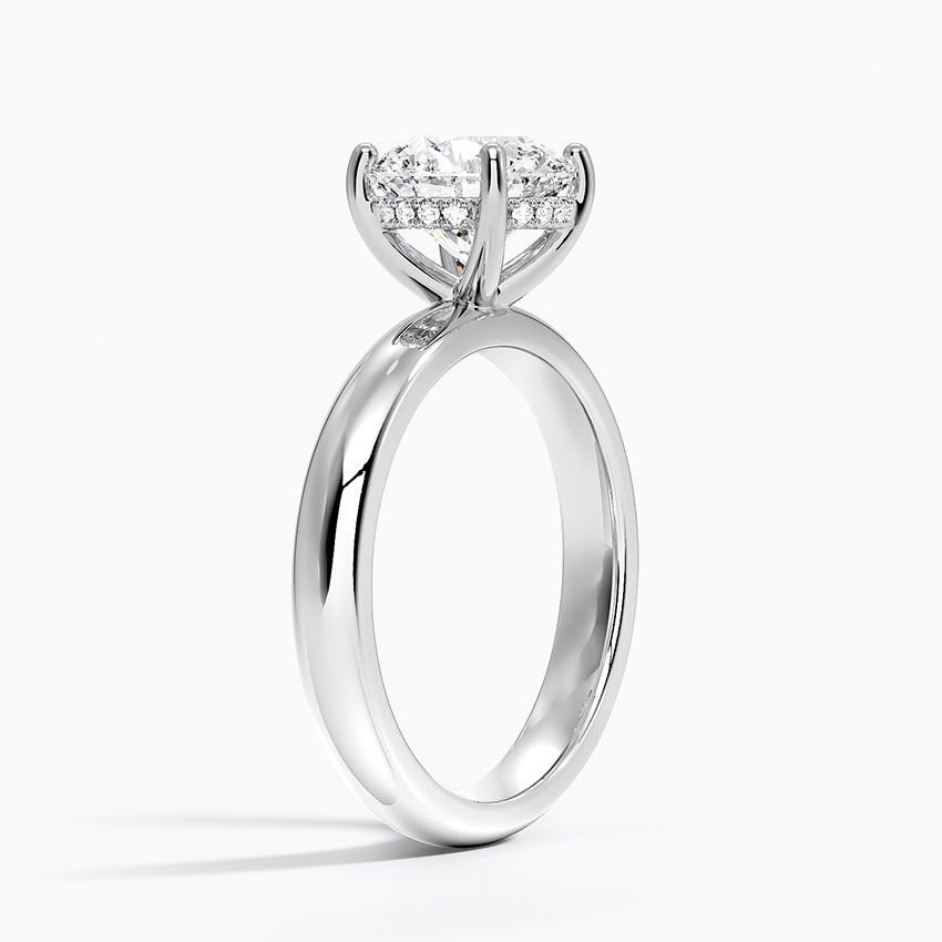 Round Cut Solitaire Diamond Engagement Ring, Classic 4 Prong Setting, Promise Ring for Women
