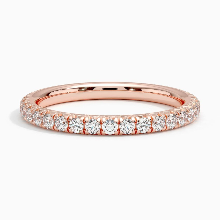 Classic Diamond Eternity Band Ring, Round Cut Wedding Band, Minimalist Stackable Ring