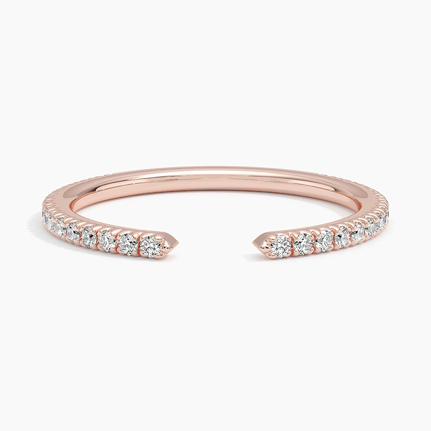 Open Diamond Bangle Bracelet, Minimalist Cuff Bracelet, Gold Diamond Bangle