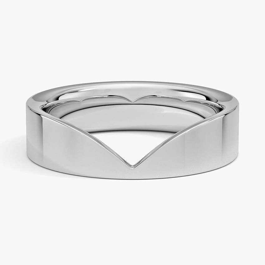 Chevron V Shape Wedding Band, Minimalist Gold Ring, Curved Stacking Band