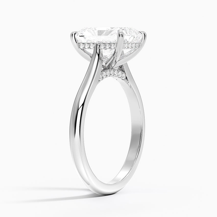 Radiant Cut Solitaire Engagement Ring, 4 Prong Diamond Ring, Minimalist Promise Ring,