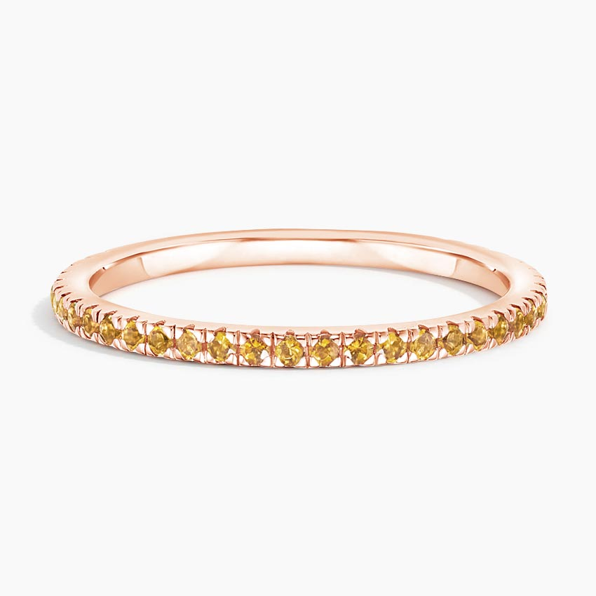 Yellow Sapphire Eternity Ring, Full Eternity Band, Minimal Stackable Ring