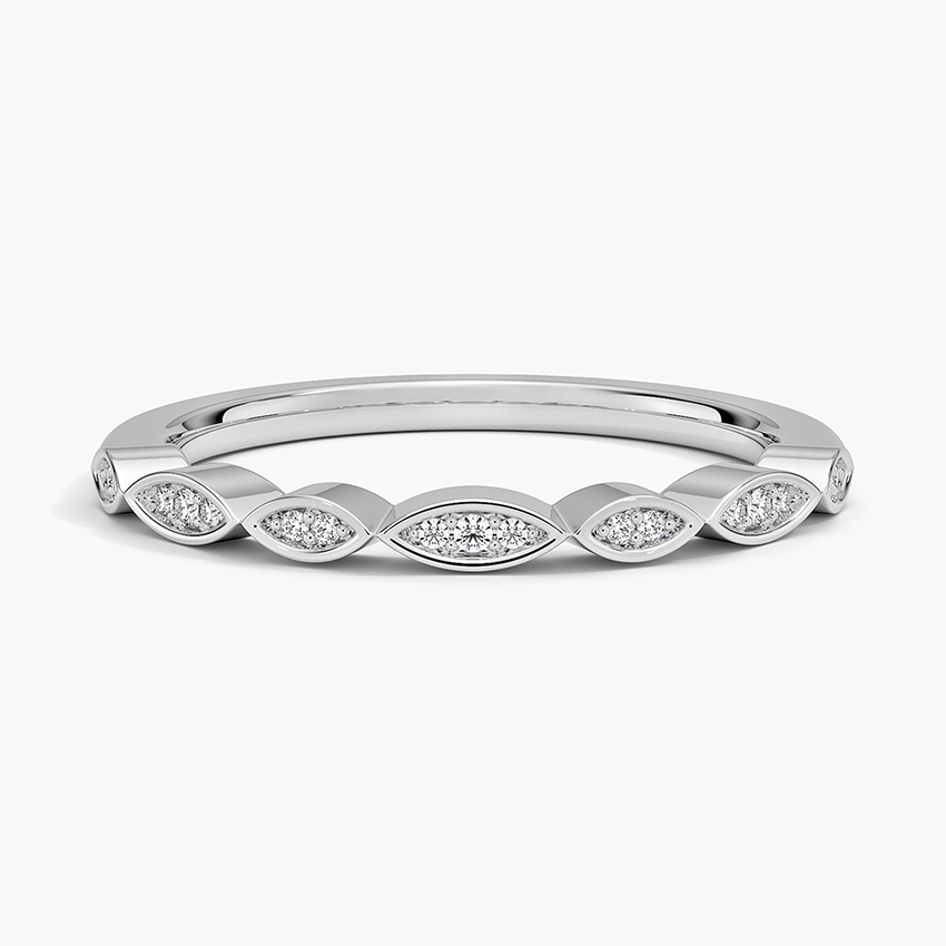 Marquise Diamond Wedding Band, Twisted Vine Diamond Ring, Minimalist Stackable Ring