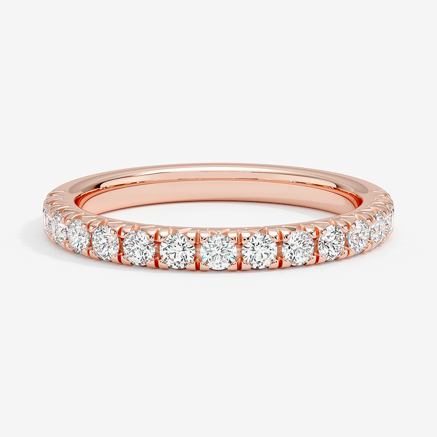 Round Cut Diamond Eternity Band Ring, Wedding Band, Minimalist Stackable Diamond Ring