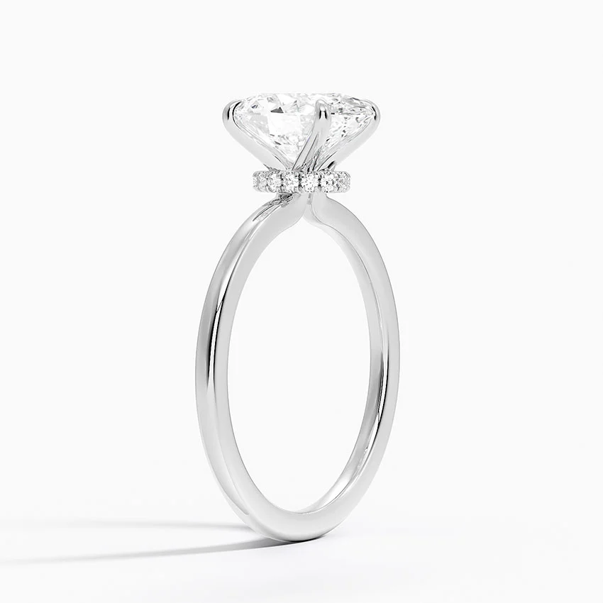 Oval Cut Diamond Solitaire Engagement Ring, 4 Prong Minimalist Ring, Classic Bridal Ring