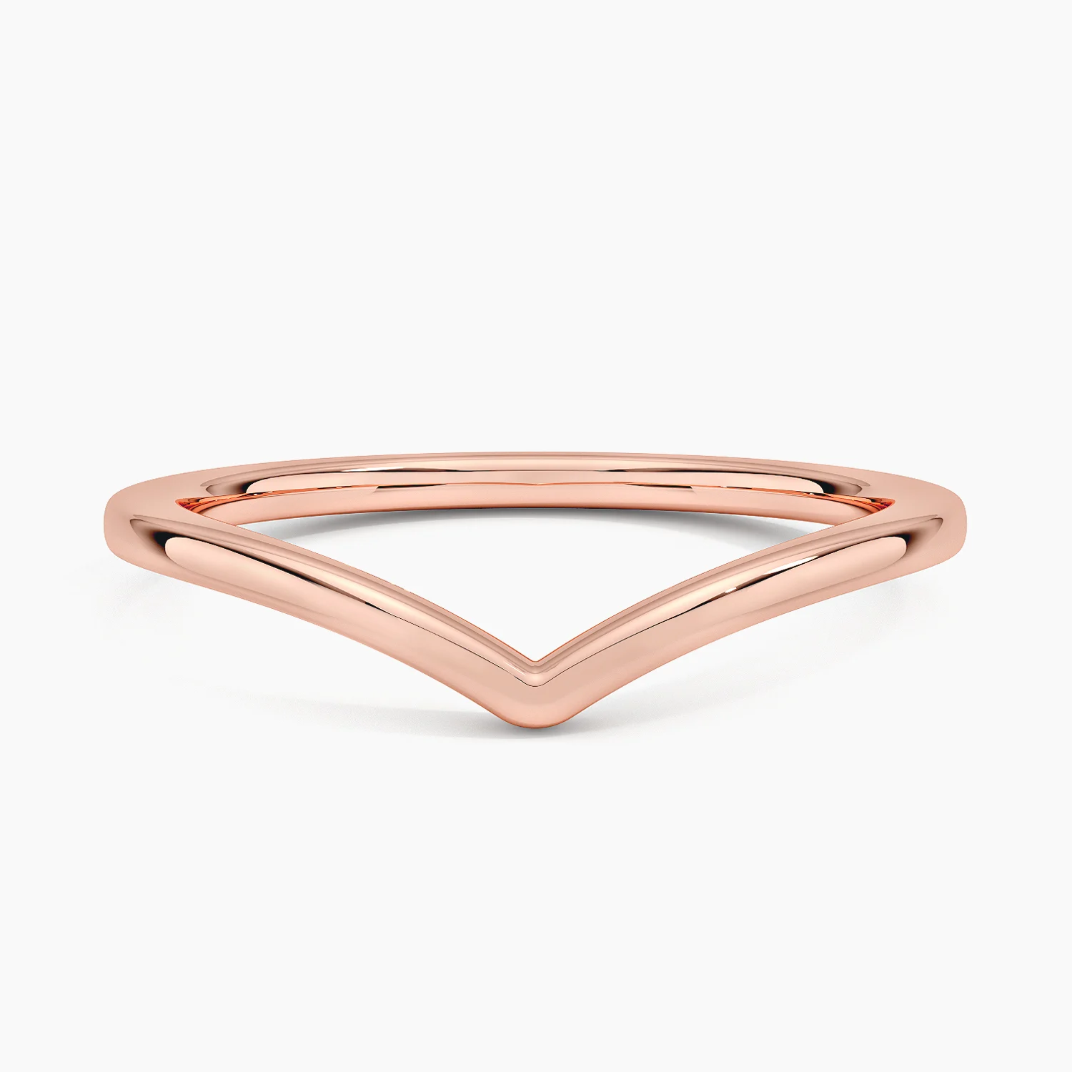 Minimal Chevron V Ring,  Curved Stacking Wedding Band, V Shape Gold Ring