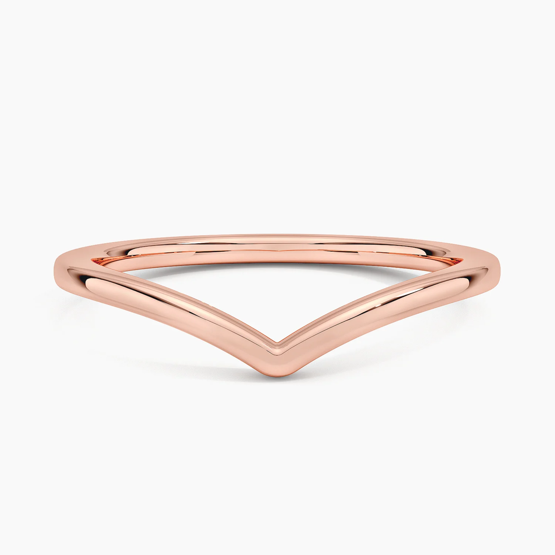 Minimal Chevron V Ring,  Curved Stacking Wedding Band, V Shape Gold Ring
