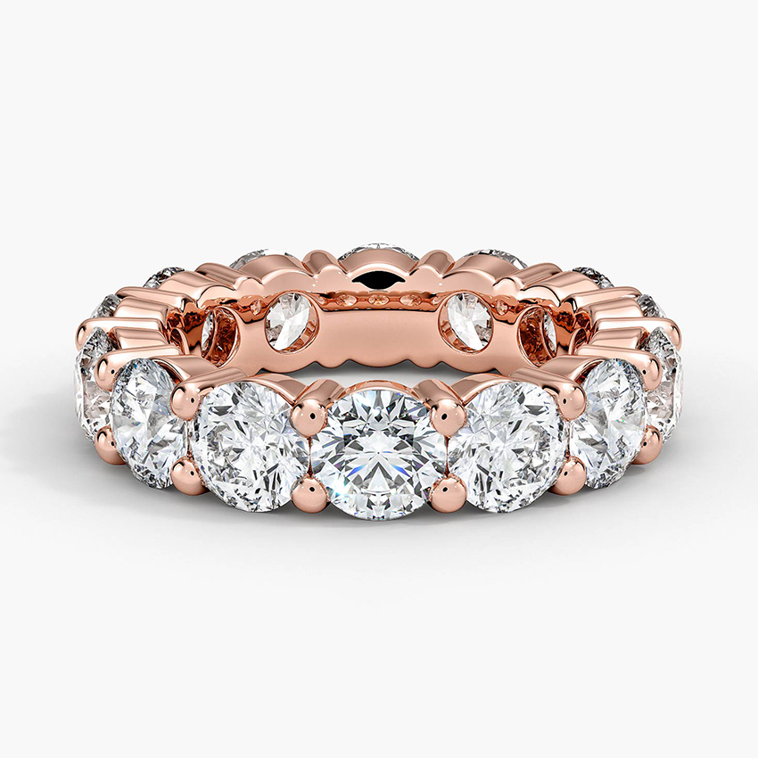 Round Brilliant Diamond Eternity Ring, Full Band Wedding Ring, Luxury Stackable Band
