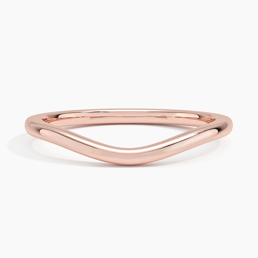 Minimalist Chevron Wedding Band, V Shape Gold Ring, Curved Stacking Ring