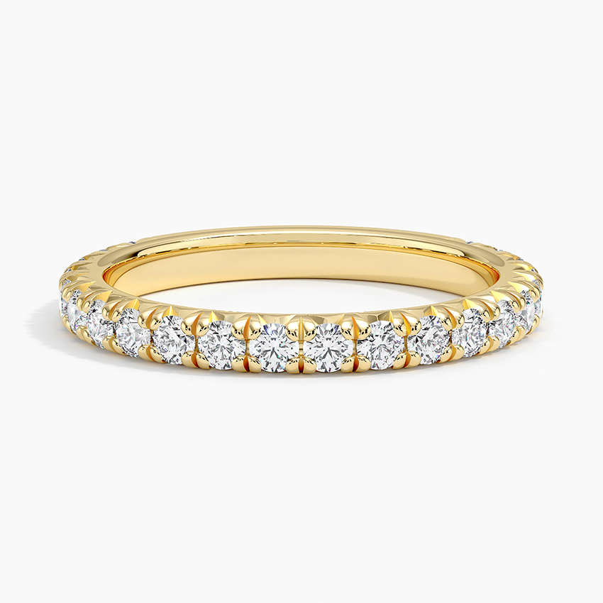 Round Cut Diamond Eternity Band, Full Eternity Wedding Ring, Minimalist Diamond Band