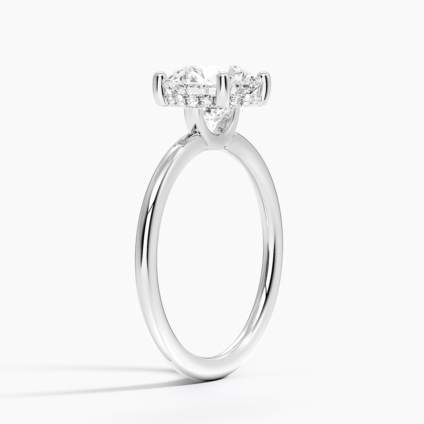 Round Cut Solitaire Diamond Engagement Ring, 4 Prong Classic Ring, Minimalist Proposal Ring for Women