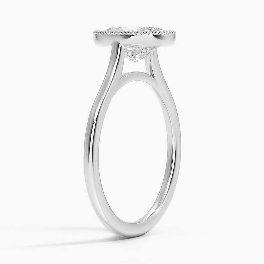 Oval Cut Diamond Halo Engagement Ring, Split Shank Ring, Bridal Ring, Gift for Her