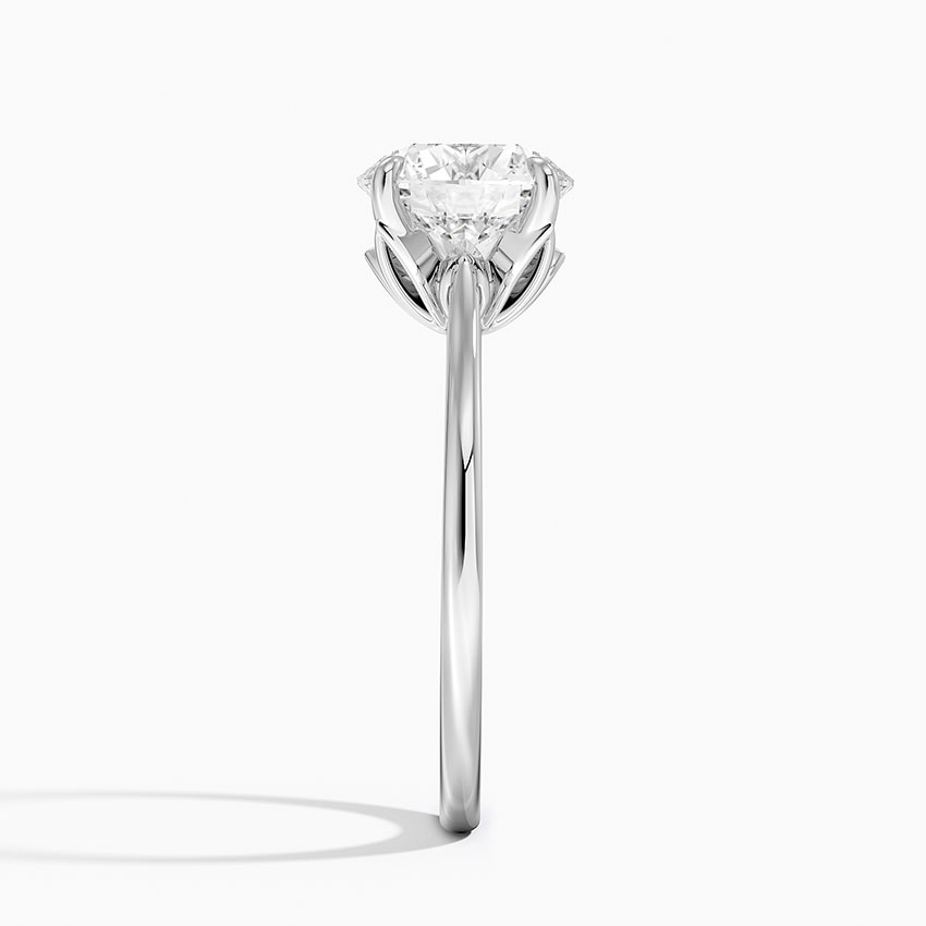 Round Cut Solitaire Diamond Engagement Ring, Classic 4 Prong Setting, Minimalist Proposal Ring