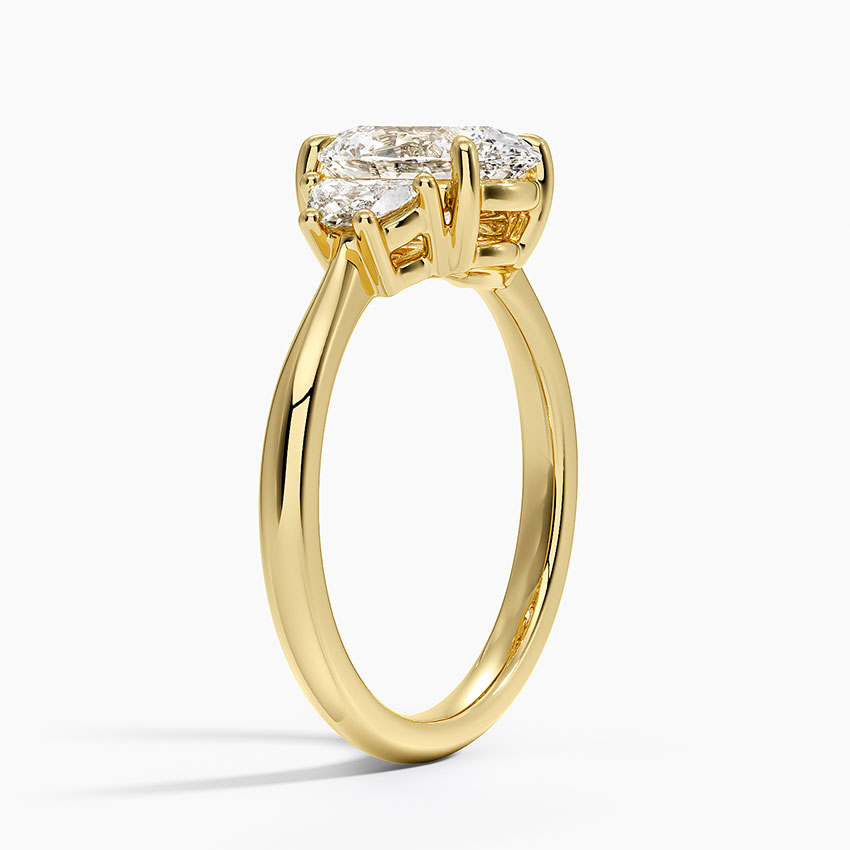Oval Cut Three Stone Diamond Engagement Ring, 3 Stone Oval Diamond Ring, Gold Trilogy Ring