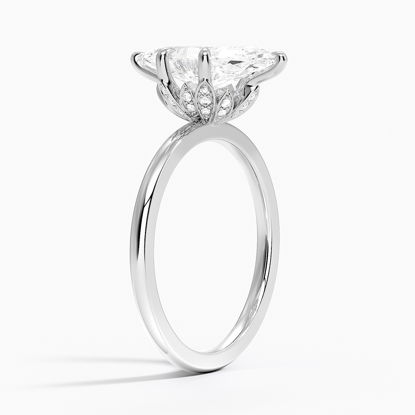 Marquise Cut Solitaire Diamond Engagement Ring, 4 Prong Setting, Minimalist Promise Ring