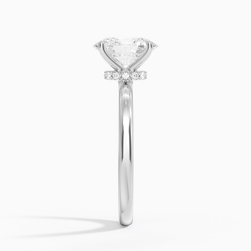 Oval Cut Diamond Solitaire Engagement Ring, 4 Prong Classic Setting, Solid Gold Ring